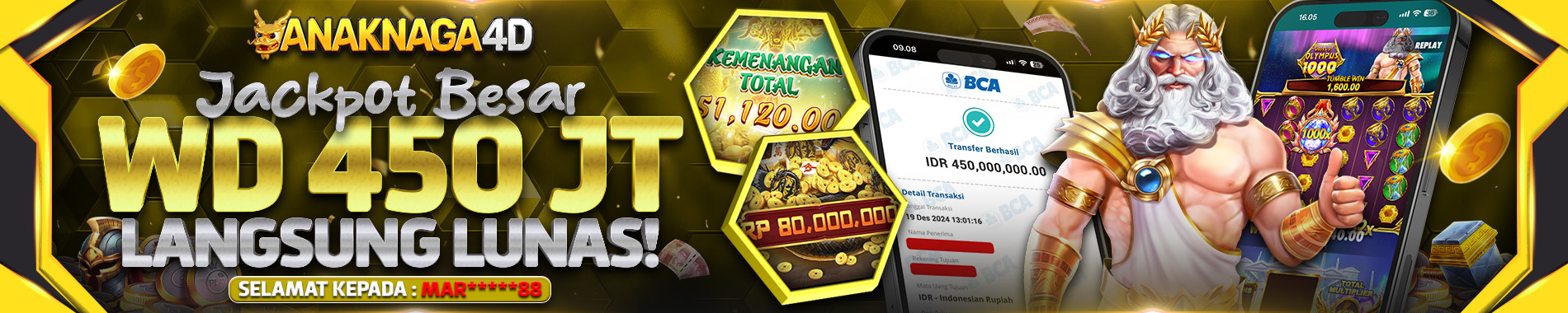 JACKPOT 450 JUTA LANGSUNG LUNAS ANAKNAGA4D